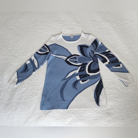 Chico's Floral Sweater | Chico 0 | S | - Picture 1 of 5